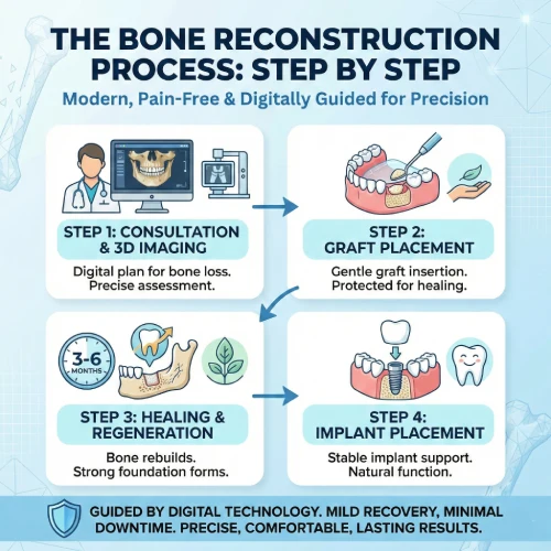 Unlock successful implants with bone reconstruction. Dr Philippe guides you through rebuilding your jawbone for a stable, life-changing smile.
